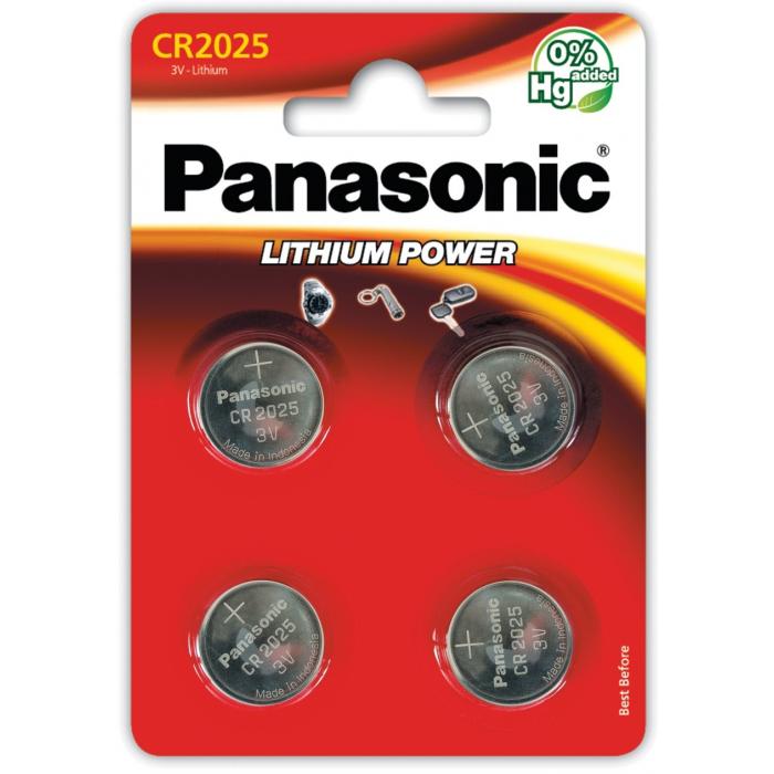 Baterijas, akumulatori un lādētāji - Panasonic Batteries Panasonic baterija CR2025/4B CR-2025EL/4B - ātri pasūtīt no ražotāja