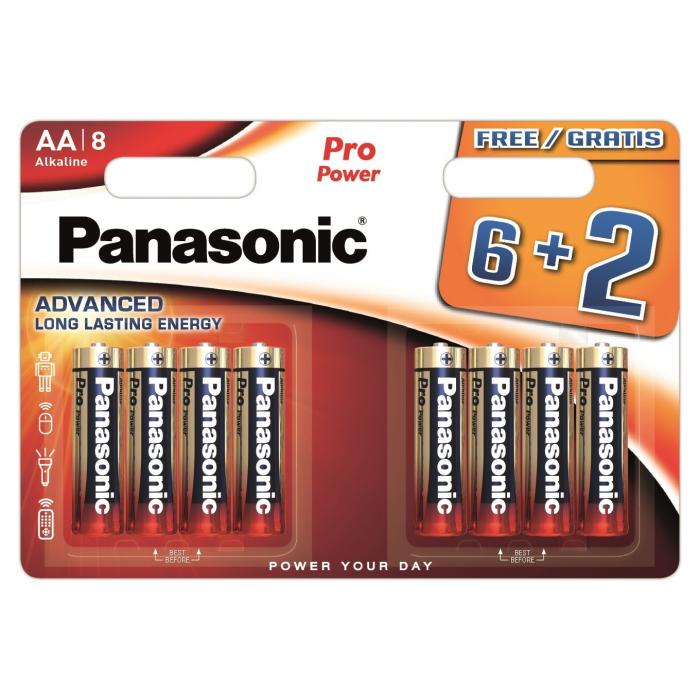 Vairs neražo - Panasonic Batteries Panasonic Pro Power baterijas LR6PPG/8BW (6+2) LR6PPG/8B (6+2)