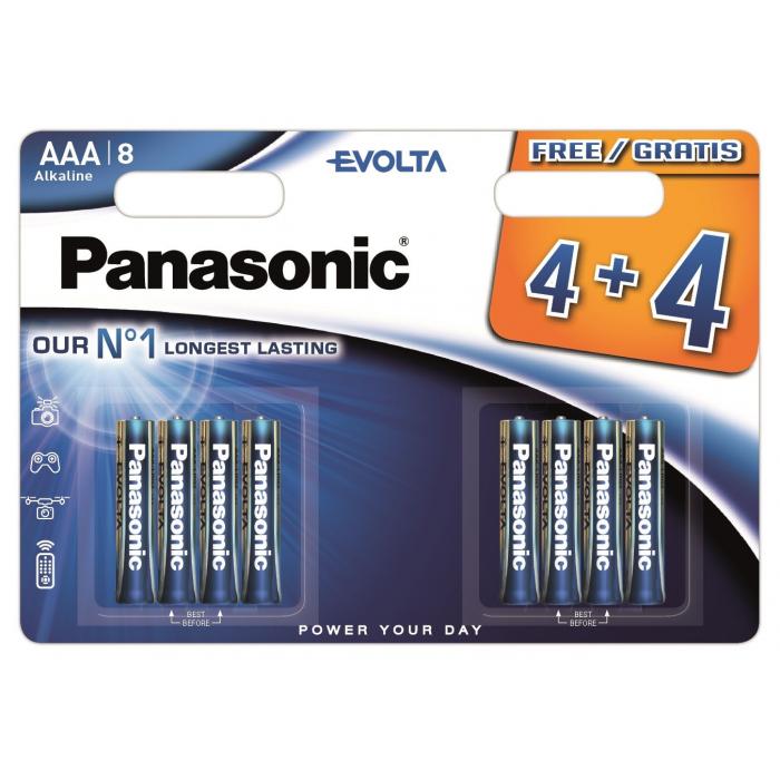 Vairs neražo - Panasonic Batteries Panasonic Evolta baterija LR03EGE/8B (4+4 gb.) LR03EGE/8BW 4+4F