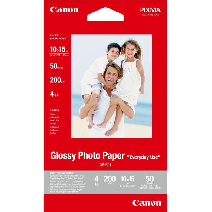 Fotopapīrs printeriem - Canon fotopapīrs GP-501 10x15 Glossy 200g 50 lapas 0775B081 - ātri pasūtīt no ražotāja