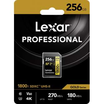 Didelis atminties - Lexar memory card SDXC 256GB Professional 1800x UHS-II U3 V60 LSD1800256G-BNNNG - быстрый заказ от производи