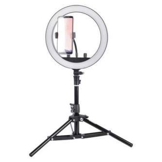 Ring Light - StudioKing SKRL10 LED dimmable LED bi-color ring light with table tripod and - quick order from manufacturer