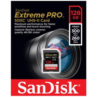 Memory Cards - SanDisk Extreme PRO SDXC UHS-II V90 300MB/s 128GB (SDSDXDK-128G-GN4IN) - quick order from manufacturer