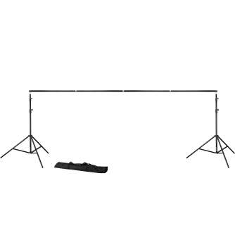 Background Set with Holder - BRESSER BR-D23 Fonu stirpinājumu komplekts ar 3 x 4m Chromakey Green audumu - buy today in store and with delivery