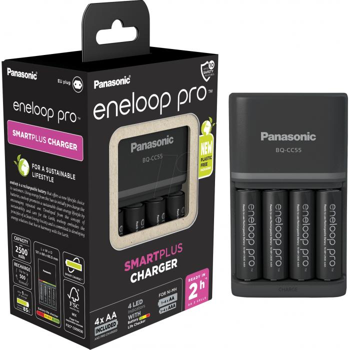 Batteries and chargers - Charger Panasonic ENELOOP Pro K-KJ55HCD40E, 2 hours, +(4xAA) C BOOM - quick order from manufacturer