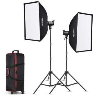 LED gaismas komplekti - Godox SL-100Bi video light kit 2x100W 60x90cm - ātri pasūtīt no ražotāja