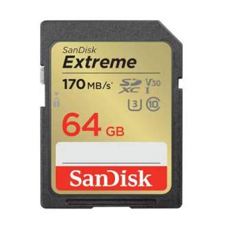 Memory Cards - SANDISK EXTREME SDXC 64GB 170/80 MB/s UHS-I U3 memory card (SDSDXV2-064G-GNCIN) - quick order from manufacturer