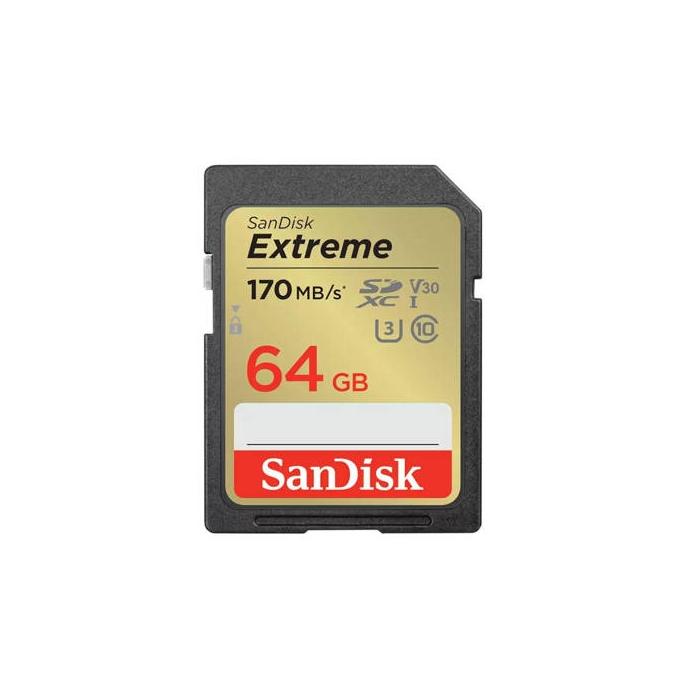 Memory Cards - SANDISK EXTREME SDXC 64GB 170/80 MB/s UHS-I U3 memory card (SDSDXV2-064G-GNCIN) - quick order from manufacturer