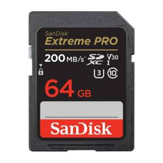 Memory Cards - SANDISK EXTREME PRO SDXC 64GB 200/90 MB/s UHS-I U3 memory card (SDSDXXU-064G-GN4IN) - quick order from manufacturer