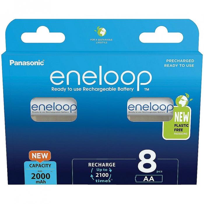 Batteries and chargers - Rechargeable batteries Panasonic ENELOOP BK-3MCDE/8BE, 2000 mAh, 2100 (8xAA) BOOM - quick order from manufacturer