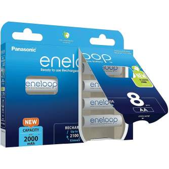 Batteries and chargers - Rechargeable batteries Panasonic ENELOOP BK-3MCDE/8BE, 2000 mAh, 2100 (8xAA) BOOM - quick order from manufacturer