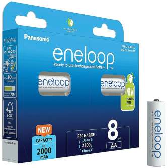 Batteries and chargers - Rechargeable batteries Panasonic ENELOOP BK-3MCDE/8BE, 2000 mAh, 2100 (8xAA) BOOM - quick order from manufacturer