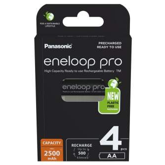 Batteries and chargers - Rechargeable batteries Panasonic ENELOOP Pro BK-3HCDE/4BE, 2500 mAh, 500 (4xAA) - quick order from manufacturer