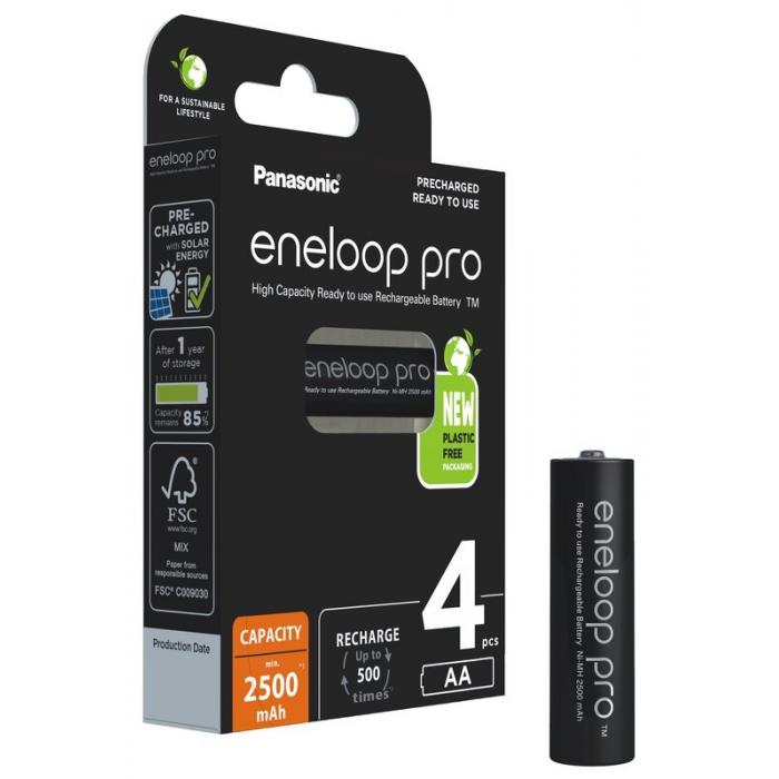 Batteries and chargers - Rechargeable batteries Panasonic ENELOOP Pro BK-3HCDE/4BE, 2500 mAh, 500 (4xAA) - quick order from manufacturer