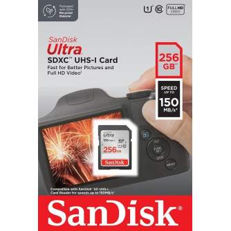 Memory Cards - SANDISK MEMORY SDXC 256GB UHS-I SDSDUNC-256G-GN6IN - quick order from manufacturer