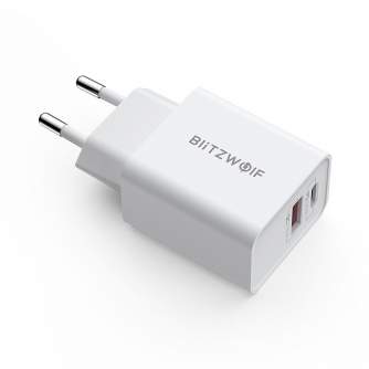 Wall charger - Wall Charger Blitzwolf BW-S20, USB, USB-C, 20W (white) - quick order from manufacturer