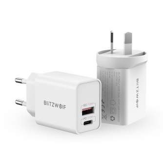 Wall charger - Wall Charger Blitzwolf BW-S20, USB, USB-C, 20W (white) - quick order from manufacturer