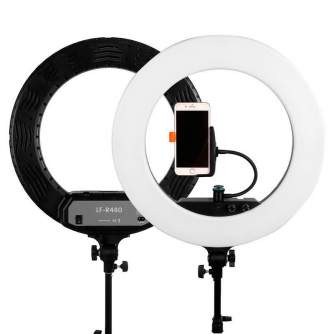 Ring Light - Caruba Round Vlogger 18 inch LED Set Economy with Bag - Black - quick order from manufacturer