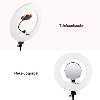 Ring Light - Caruba Round Vlogger 18 inch LED Set Economy with Bag - White - quick order from manufacturer