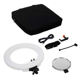 Ring Light - Caruba Round Vlogger 18 inch LED Set Economy with Bag - White - quick order from manufacturer