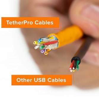 Cables - Tether Tools Tether Pro USB-C to 3.0 Micro-B 4.6m Orange - quick order from manufacturer