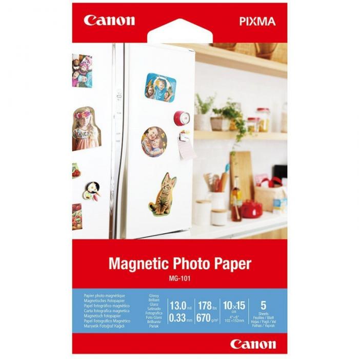 Fotopapīrs printeriem - Canon fotopapīrs Magnetic MG-101 10x15cm 5 lapas - ātri pasūtīt no ražotāja