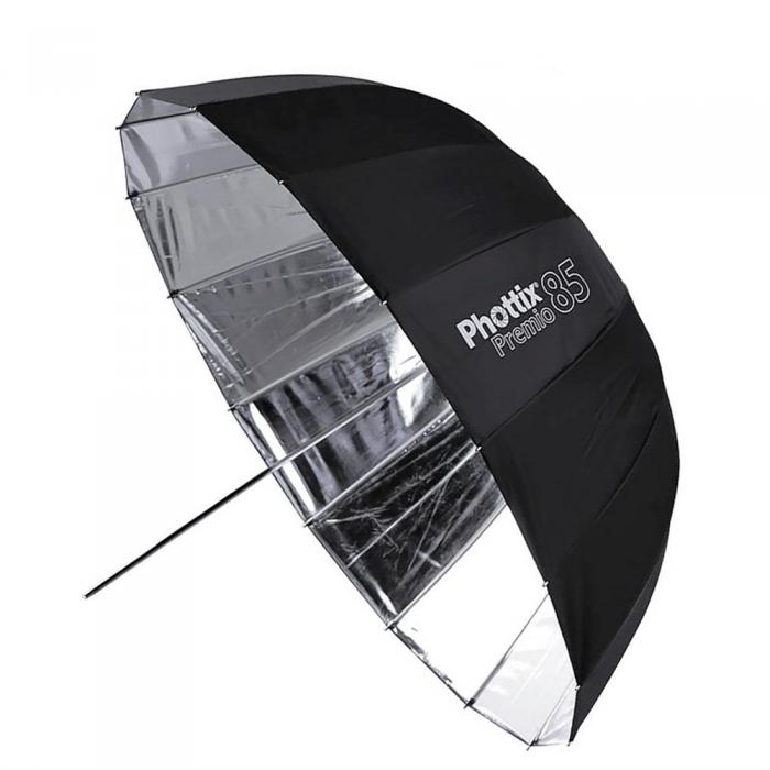 Discontinued - Phottix Premio Deep Reflective Umbrella 85cm Silver