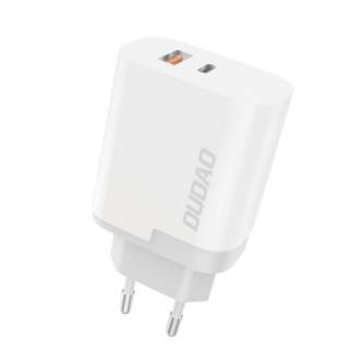 For smartphones - Dudao A6XSEU USB + USB-C Charger QC3.0 PD 22.5W (White) - quick order from manufacturer