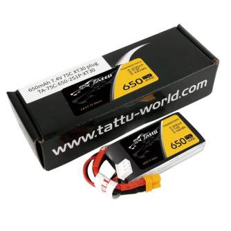 Батарейки и аккумуляторы - Tattu 650mAh 2S1P 75C 7.4V Lipo Battery Pack with - быстрый заказ от производителя