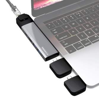 Docks & HUB - Caruba Multi-Functional 9-in-1 USB-C Hub Space Grey - quick order from manufacturer