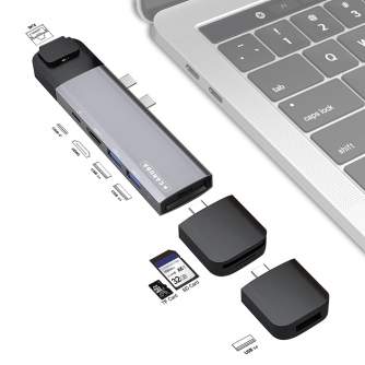 Docks & HUB - Caruba Multi-Functional 9-in-1 USB-C Hub Space Grey - quick order from manufacturer