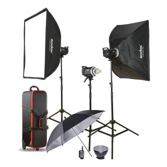 Studio flash kits - Godox MS200-D 3 Kit Studio Flash with Accessories - quick order from manufacturer