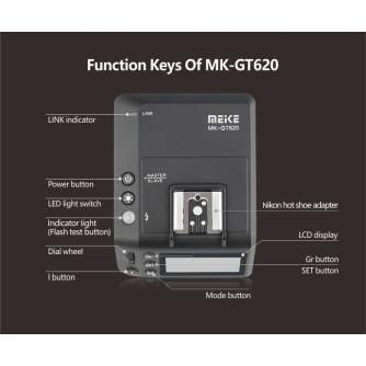 Sortimenta jaunumi - Meike MK-GT620 TTL Transceiver Canon - ātri pasūtīt no ražotāja