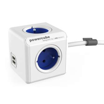 AC адаптеры, кабель питания - Кабель Allocacoc PowerCube Extended USB Blue 1,5 м (FR) - быстрый заказ от производителя