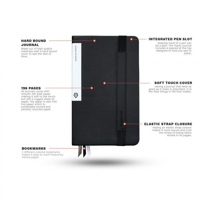 Statīvu aksesuāri - WANDRD Notebook Black 196 pages 100gsm Grid Paper - быстрый заказ от производителя