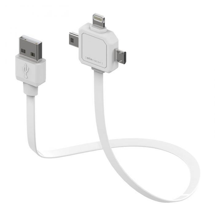 Kabeļi - Allocacoc Power USB Cable 3-in-1 80cm White - ātri pasūtīt no ražotāja