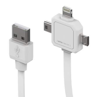 Kabeļi - Allocacoc Power USB Cable 3-in-1 80cm White - быстрый заказ от производителя