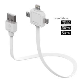 Kabeļi - Allocacoc Power USB Cable 3-in-1 80cm White - ātri pasūtīt no ražotāja