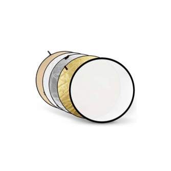 Saliekamie atstarotāji - Godox 5 in 1 Reflectiescherm Goud, Zilver, Soft Gold, Wit, Transparant 80cm RFT 06 8080 - быстрый заказ