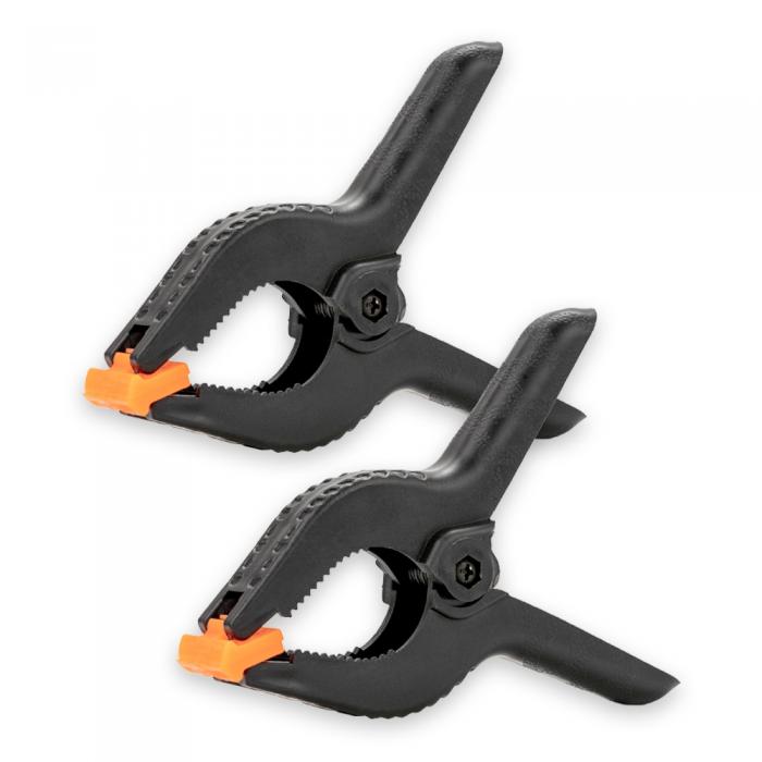 Holders Clamps - Caruba Achtergrond Klem Zwart/Oranje Small (2 stuks) - quick order from manufacturer