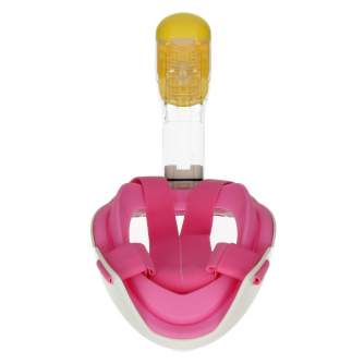 Zemūdens foto - Caruba Full Face Snorkel Mask Dual Air - Afneembaar + Action Cam Mount (Pink - S / M) - ātri pasūtīt no ražotāja