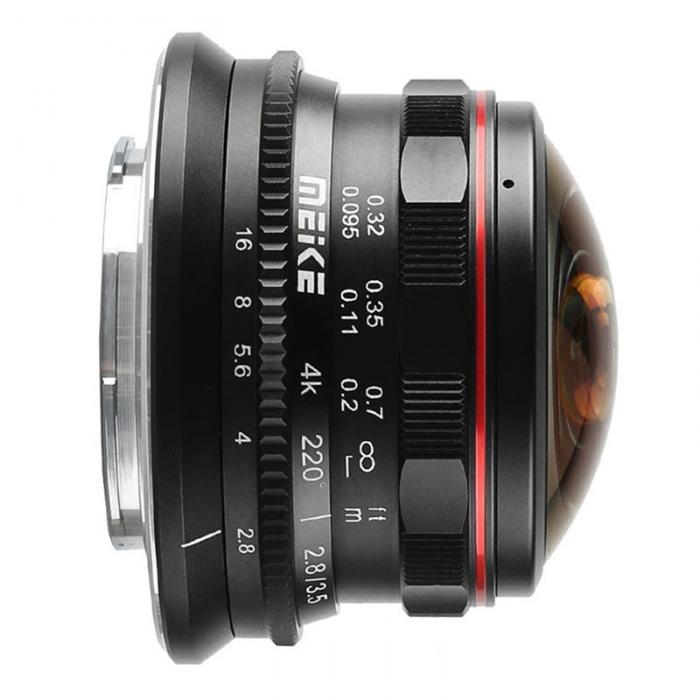 Mirrorless Lenses - Meike 3.5mm F2.8 Wide Angle Fisheye Lens for MFT-mount - quick order from manufacturer