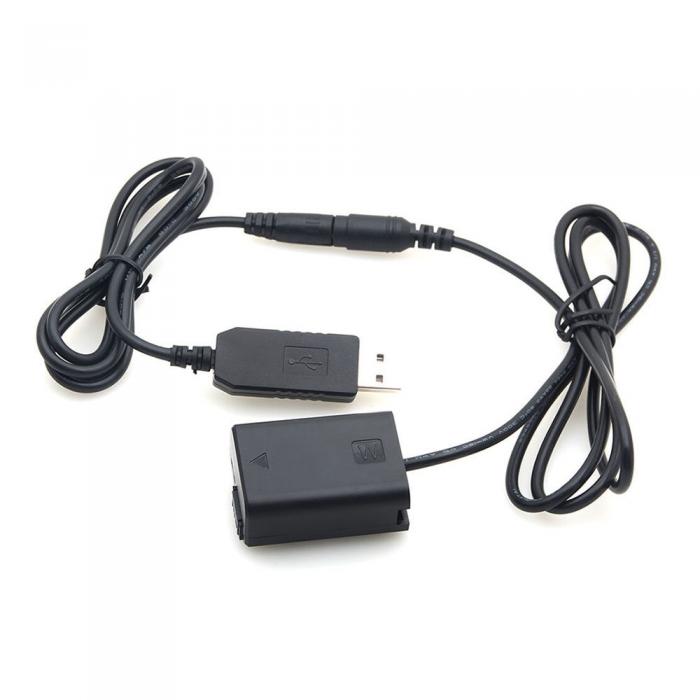 DC adapteriai - Caruba Sony NP-FW50 Full Decoding Dummy Battery + 5V 2A single USB cable - быстрый заказ от производителя