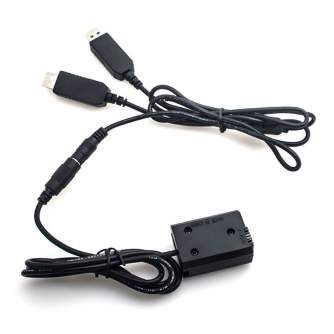 DC adapteriai - Caruba Sony NP-FW50 Full Decoding Dummy Battery + 5V 2A dual USB cable - быстрый заказ от производителя