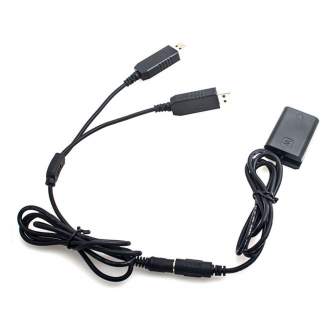 DC adapteriai - Caruba Sony NP-FW50 Full Decoding Dummy Battery + 5V 2A dual USB cable - быстрый заказ от производителя