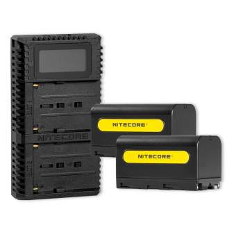 Chargers for Camera Batteries - Nitecore NP-F Pro Kit with 2x 5200mAh Batteries & USB Charger - quick order from manufacturer