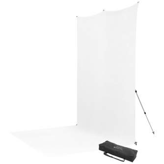 Background Set with Holder - Westcott X-Drop Pro Kreukbestendige Background Kit - High Key White Sweep (8 x 13) - quick order from manufacturer