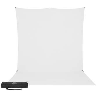 Background Set with Holder - Westcott X-Drop Pro Kreukbestendige Background Kit - High Key White Sweep (8 x 13) - quick order from manufacturer