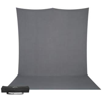 Background Set with Holder - Westcott X-Drop Pro Wrinkle-Resistant Backdrop Kit - Neutral Gray Sweep (8 x 13) - buy today in store and with delivery