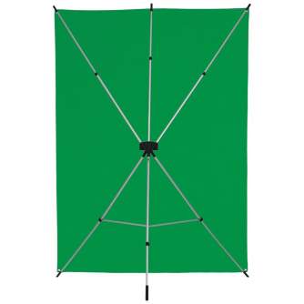 Fonu komplekti ar turētāju - Westcott X-Drop Wrinkle-Resistant Backdrop Kit - Green Screen Sweep (5 x 12) - быстрый заказ от про